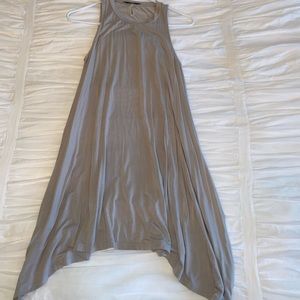 Soft, flowey grey dress.